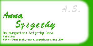 anna szigethy business card